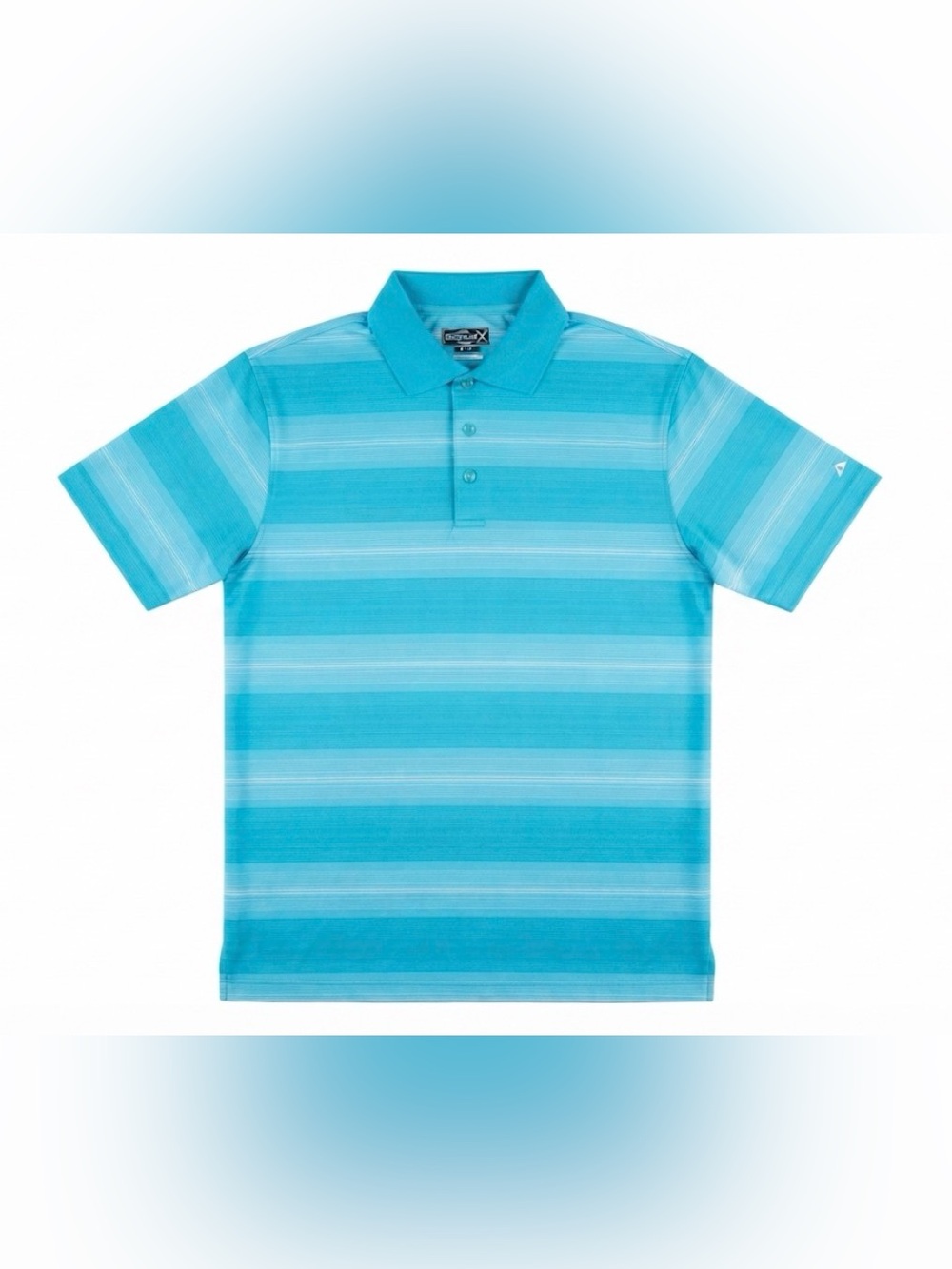 Grand Slam X Men's Polo Shirt Large L Blue Striped Short Sleeve Performance Golf